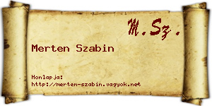 Merten Szabin névjegykártya